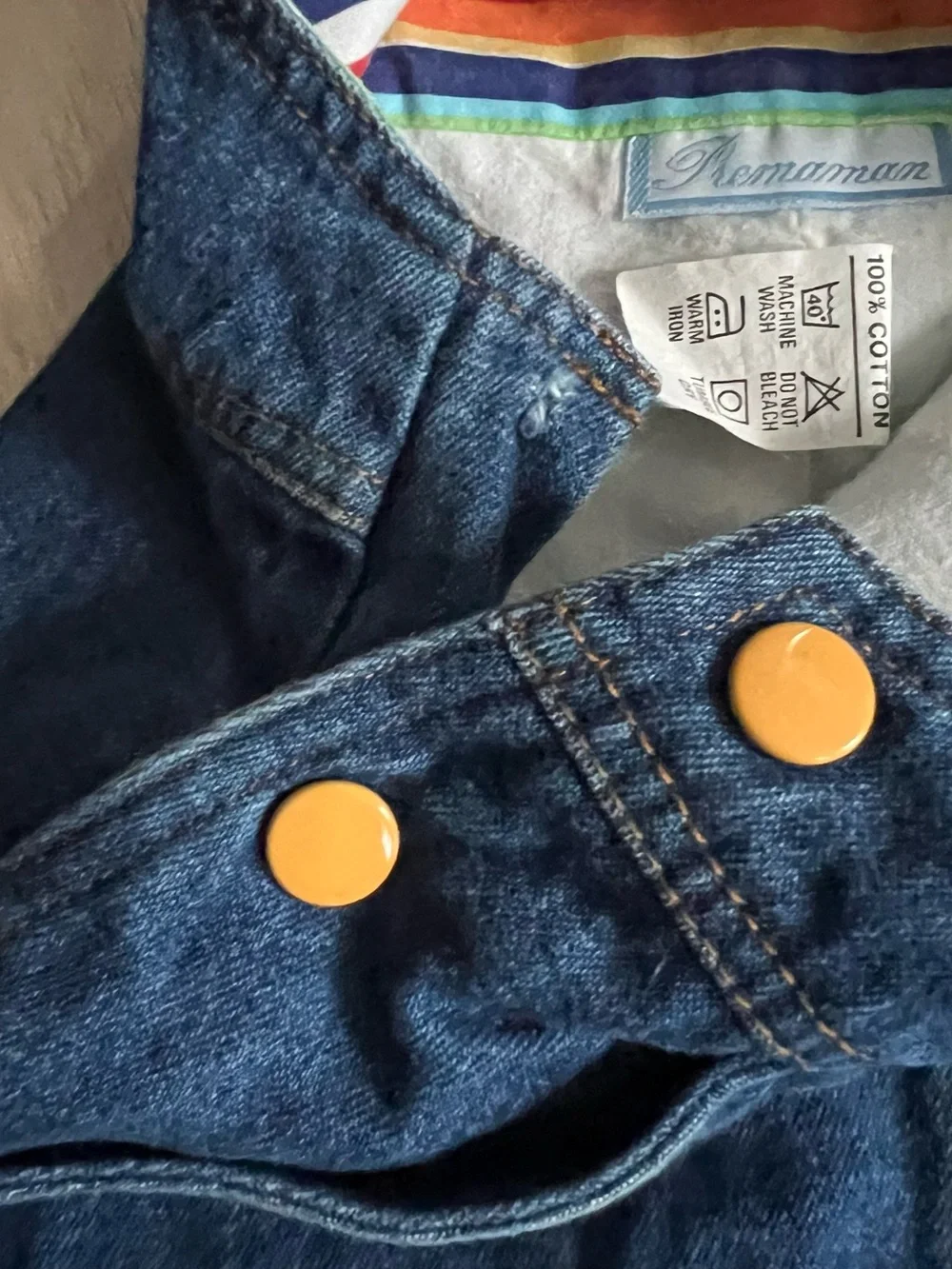 Baby 12-18 Months Multicolor Stripe Tee with Blue Denim Overalls Set